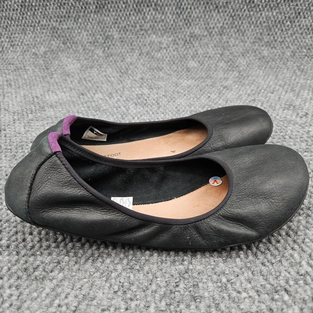 Vivobarefoot Womens 40L Black Ballet Flat Jing Minimalist Barefoot Leather Shoes